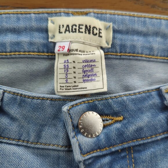 L'agence‎ women's Margot High Rise Cropped Skinny Light blue Jeans size 29 - Picture 6 of 13